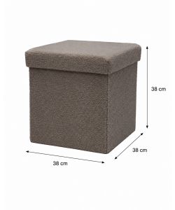Domo Mea Pouf pieghevole Teddy Beige 38x38 cm con vano contenitore