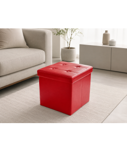 Domo Mea Pouf Pieghevole Contenitore Rosso - 38x38x38 cm