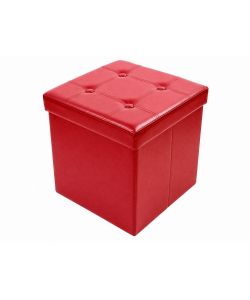 Domo Mea Pouf Pieghevole Contenitore Rosso - 38x38x38 cm