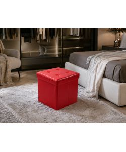 Domo Mea Pouf Pieghevole Contenitore Rosso - 38x38x38 cm