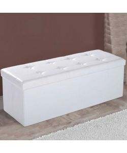 Pouff Pieghevole 76x38x38 Bianco