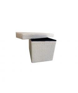 Pouf Pieghevole Teddy - Bianco - 76x38x38 cm
