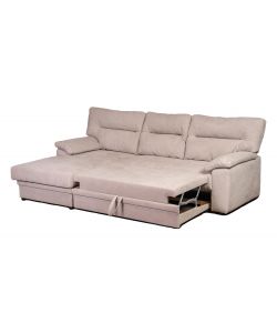 WAVE Divano Letto Wave Penisola Sinistra Grigio - 3 Posti - Trasformabile in Letto 200x127 cm