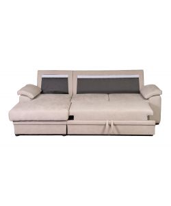 WAVE Divano Letto Wave Penisola Sinistra Grigio - 3 Posti - Trasformabile in Letto 200x127 cm