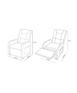 Domo Mea Poltrona Reclinabile Slide Glider Grigia con Poggiapiedi