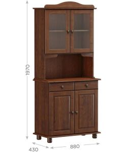 Domo Mea Credenza Imbuya in Pino Massiccio - 4 Ante e 2 Cassetti