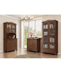 Domo Mea Credenza Imbuya in Pino Massiccio - 4 Ante e 2 Cassetti