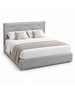 Domo Mea Letto Matrimoniale Light Grey Vellutato - 160x202 cm