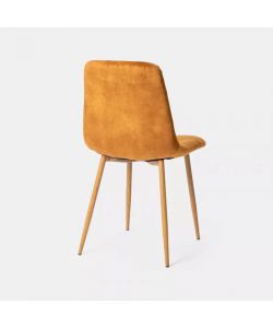 Domo Mea Sedia Dining in Velluto Senape - Acciaio e Finitura Legno