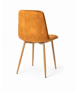 Domo Mea Sedia Dining in Velluto Senape - Acciaio e Finitura Legno