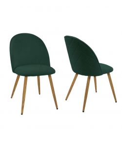 Domo Mea Sedia da Soggiorno in Velluto Verde - Design Trapuntato