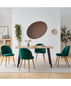 Domo Mea Sedia da Soggiorno in Velluto Verde - Design Trapuntato
