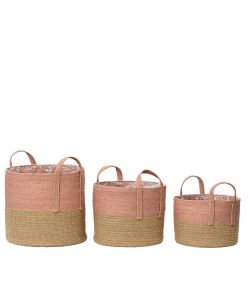 Cesta in juta rosa piccola