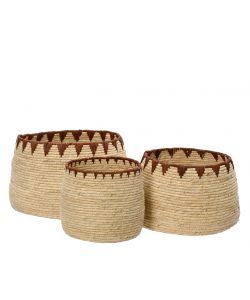 Cesta in giacinto intrecciato con decoro brown Media