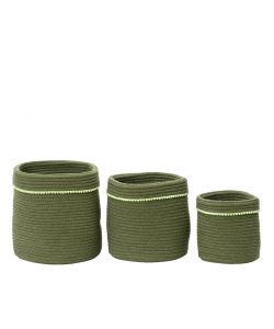 Cesta verde con pompon Misura media