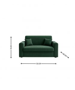 Divano Mini Estasi Verde 125x80x75 cm - Comfort e Stile per Piccoli Spazi