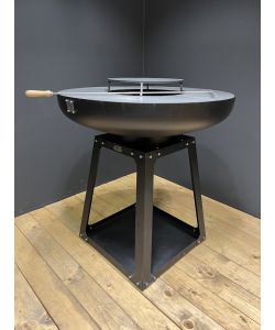 B&B Artigianato Italiano Design Gualdo Tadino - Barbecue da esterno tondo professionale in acciaio a legna e carbone - Braciere Pro 900