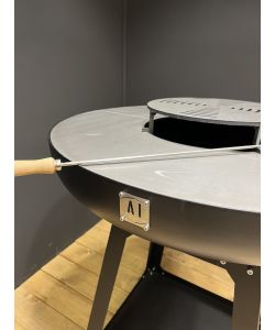 B&B Artigianato Italiano Design Gualdo Tadino - Barbecue da esterno tondo professionale in acciaio a legna e carbone - Braciere Pro 900