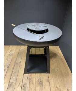B&B Artigianato Italiano Design Gualdo Tadino - Barbecue da esterno tondo professionale in acciaio a legna e carbone - Braciere Pro 900