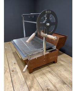 B&B Artigianato Italiano Design Gualdo Tadino - Parrilla argentina professionale in acciaio inox e Corten con griglia a saliscendi - Parrilla Big Corten