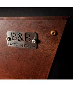B&B Artigianato Italiano Design Gualdo Tadino - Parrilla argentina professionale in acciaio inox e Corten con griglia a saliscendi - Parrilla Big Corten