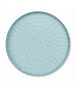 Kaemingk  Vassoio decorativo tondo Azzurro 29,5x3 cm con rilievo floreale