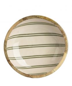 Ciotola in Legno di Mango Verde e Beige 24x6,5 cm
