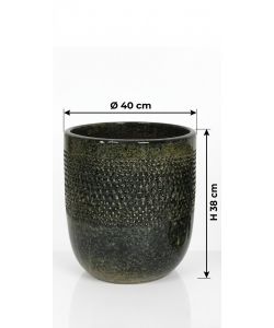 Vaso Collin Terracotta Giara 38x40 cm Nero per Interni ed Esterni