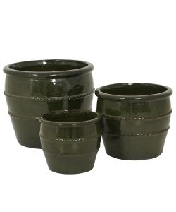 Vaso Lucia Terracotta Cilindrico Verde 28 cm per Piante Interno/Esterno