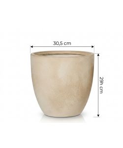 Vaso Tyler per Piante Rotondo Beige 30,5x29 cm Fibra Clay Interno/Esterno