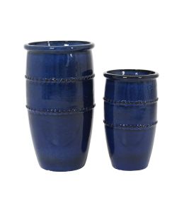 Vaso Lucia Terracotta Cilindrico Blu 35 cm per Piante Indoor/Outdoor