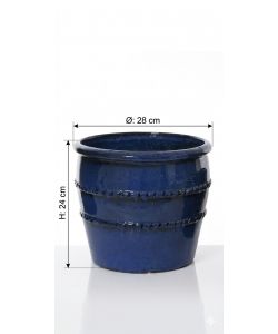 Lucia Vaso per piante Blu Terracotta Ø28 cm - Interno/Esterno Elegante