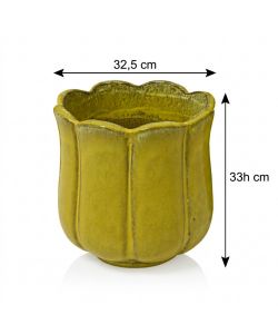 Vaso Blossom per Piante Cilindrico Giallo 32,5 cm Terracotta Smaltata