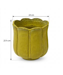 Vaso Blossom per piante Giallo Terracotta Cilindrico Ø24 cm H25 cm