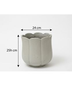 Vaso Blossom per Piante Cilindrico Bianco 24x25 cm Terracotta Smaltata