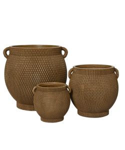 Vaso Jacob per Piante Rotondo 23 cm Marrone Fibra Clay Interno/Esterno