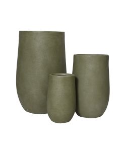 Vaso Tyler per piante Rotondo Verde 35x55 cm in Fibra Clay Effetto Grezzo
