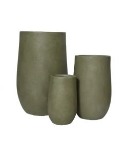 Tyler Vaso per Piante Rotondo Verde Ø48 cm Fibra Clay Effetto Grezzo