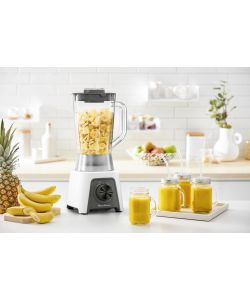 Moulinex Frullatore Bianco + 450W 1,5L con Tritaghiaccio e 2 Velocità