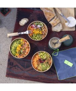 Opinel Set Picnic Coltello Manico Faggio Inserti Forchetta, Cucchiaio