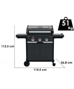 Campingaz Barbecue a Gas Select 3 EXS SBS con 3 Bruciatori Nero 2500 cmq