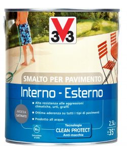 V33 Smalto Pavimenti Ardesia Satinato 2,5 l - Vernice Resistente Interni/Esterni