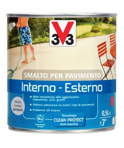 V33 Smalto Pavimenti Grigio Chiaro 500 ml - Vernice Satinata Resistente