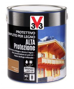V33 Protettivo Legno 2,5 l Castano Scuro - Vernice Alta Protezione UV