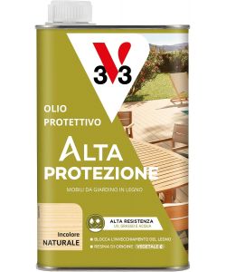 V33 Olio Protettivo Alta Protezione Incolore 0,5 L per Mobili Esterni
