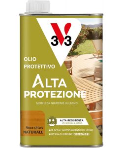 V33 Olio Protettivo Alta Protezione 0,5L Noce Chiaro per Legno Esterno
