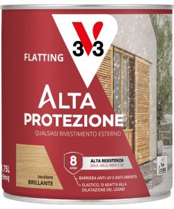 V33 Vernice al Latte Alta Protezione Incolore 0,75L per Legno Esterno