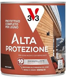V33 Protettivo Completo Legno BIO Noce Scuro 0,75L Alta Protezione Acqua