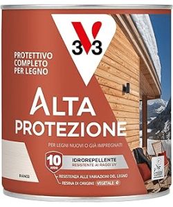 V33 Protettivo Completo Legno Bianco 0,75L Alta Protezione all'Acqua
