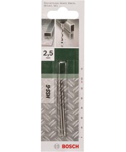 Bosch Punta per Metallo HSS-G 2,5 mm 57 mm 2 Pz Finitura Silver